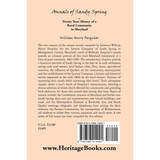 Annals of Sandy Spring, Twenty Years of History of a Rural Community in Maryland back cover
