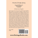 Annals of Sandy Spring, Twenty Years of History of a Rural Community in Maryland back cover