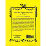 Dickson County, Tennessee Cemetery Records, Part I back cover