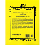 Dickson County, Tennessee Cemetery Records, Part I back cover