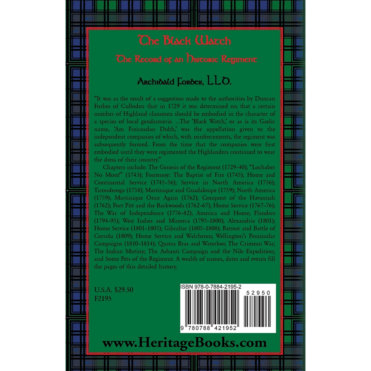 The Black Watch: The Record of an Historic Regiment back cover