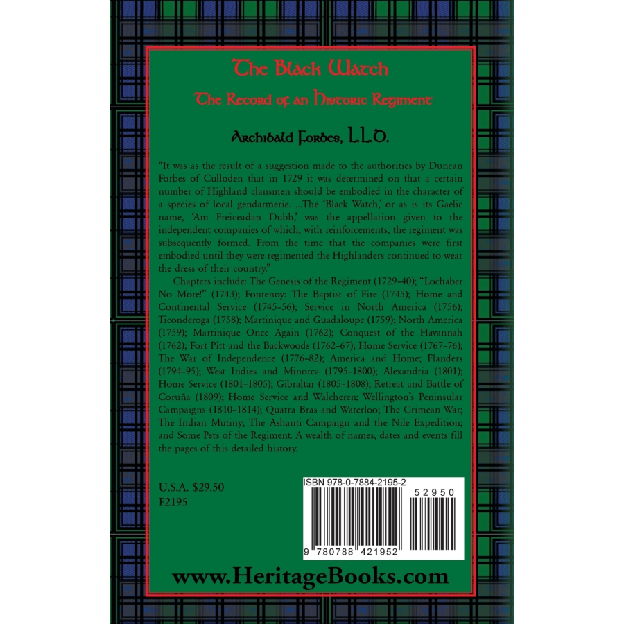 The Black Watch: The Record of an Historic Regiment back cover