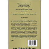 A Genealogical Record of the Descendants of Henry Rosenberger of Franconia, Montgomery County, Pennsylvania back cover