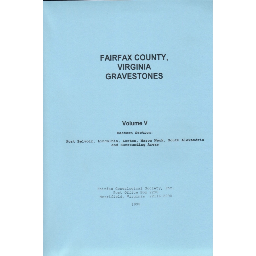 Fairfax County, Virginia Gravestones, Volume V