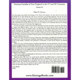 Freeman Families of New England in the 17th and 18th Centuries: Volume 3 back cover