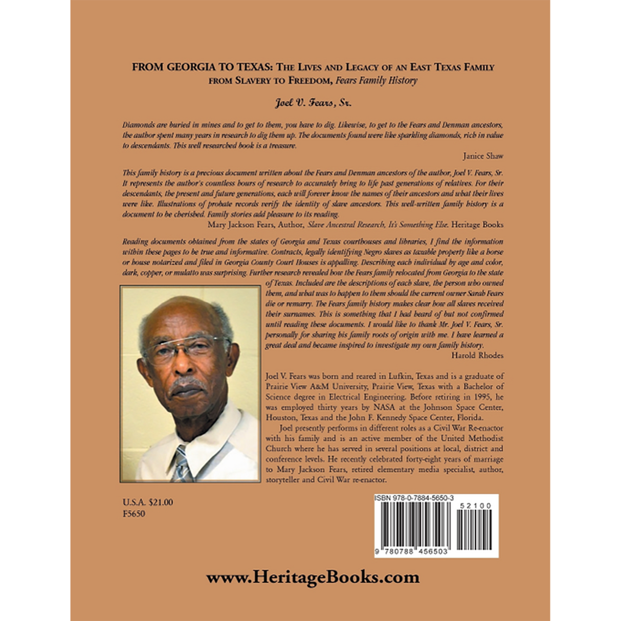 From Georgia to Texas: The Lives and Legacy of an East Texas Family back cover