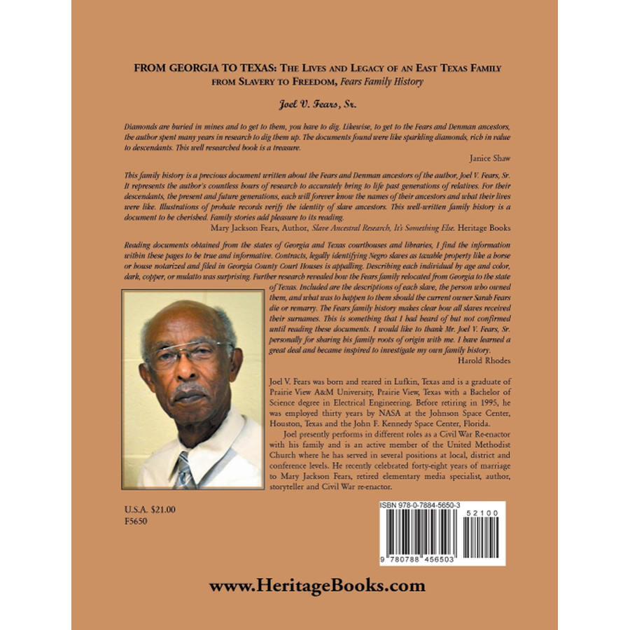 From Georgia to Texas: The Lives and Legacy of an East Texas Family back cover