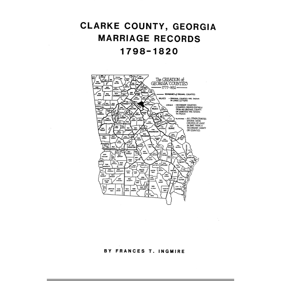 Clarke County, Georgia Marriages 1798-1820