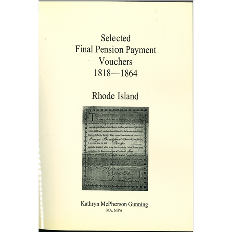 Selected Final Pension Payment Vouchers, 1818-1864: Rhode Island