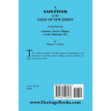 A Gazetteer of the State of New Jersey (alphabetical entries only) back cover