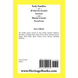 Early Families of Frederick County, Maryland, and Adams County, Pennsylvania back cover