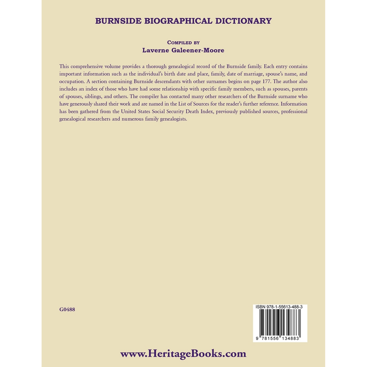 Burnside Biographical Dictionary back cover