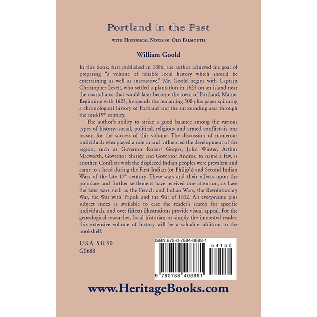 Portland in the Past With Historical Notes of Old Falmouth back cover