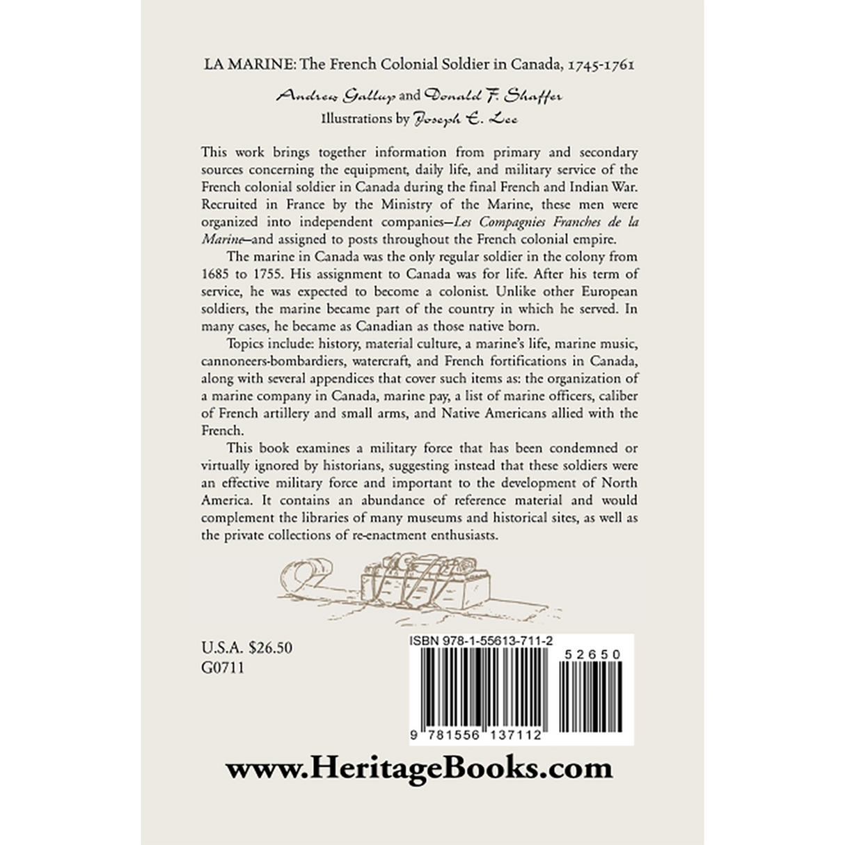 La Marine: The French Colonial Soldier in Canada, 1745-1761 back cover