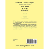 Frederick County, Virginia Deed Book Series, Volume 3, Deed Books 9, 10, 11 1763-1767 back cover