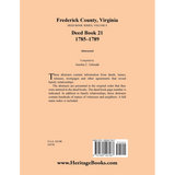 Frederick County, Virginia Deed Book Series, Volume 8, Deed Book 21 1785-1789 back cover
