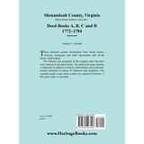 Shenandoah County, Virginia Deed Book Series, Volume 1: Deed Books A, B, C, D 1772-1784 back cover