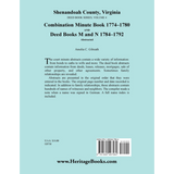 Shenandoah County, Virginia Deed Book Series, Volume 4: Combination Minute Book 1774-1780 and Deed Books M and N 1784-1792 back cover