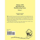 Alabama 1850 Agricultural and Manufacturing Census, Volume 1 back cover