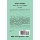 North Carolina Wills and Inventories back cover