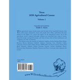 Texas 1850 Agricultural Census, Volume 1 back cover
