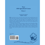 Texas 1850 Agricultural Census, Volume 1 back cover