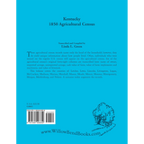 Kentucky 1850 Agricultural Census back cover
