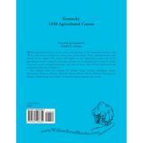 Kentucky 1850 Agricultural Census back cover