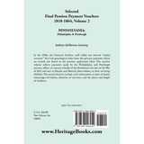 Selected Final Pension Payment Vouchers, 1818-1864: Pennsylvania, Volume II back cover