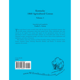 Kentucky 1860 Agricultural Census, Volume 1 back cover