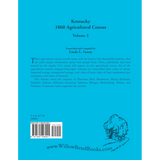 Kentucky 1860 Agricultural Census, Volume 2 back cover