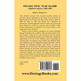 Nevada Civil War Claims: Legislative Reports, 1888-1900 back cover