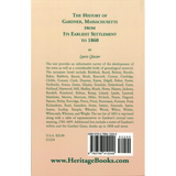 History of Gardner, Massachusetts from Its Earliest Settlement to 1860 back cover