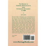 History of Gardner, Massachusetts from Its Earliest Settlement to 1860 back cover