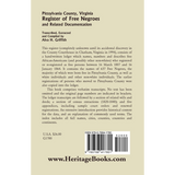 Pittsylvania County, Virginia Register of Free Negroes and Related Documentation back cover