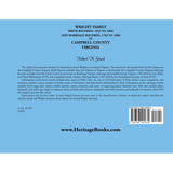 Wright Family Birth Records, 1853-1896, and Marriage Records, 1782-1900, Campbell County, Virginia back cover