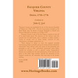Fauquier County, Virginia Deeds 1759-1778 back cover