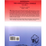 Mississippi 1860 Agricultural Census, Volume 2 back cover