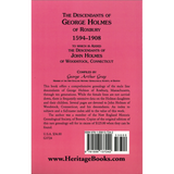 The Descendants of George Holmes of Roxbury, 1594-1908 back cover