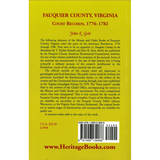 Fauquier County, Virginia Court Records, 1776-1782 back cover