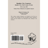Boulder City, Cemetery, Volume 3 back cover