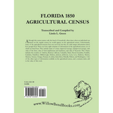 Florida 1850 Agricultural Census back cover