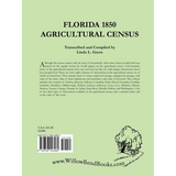 Florida 1850 Agricultural Census back cover