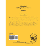 Mississippi 1850 Agricultural Census, Volume 1 back cover