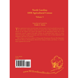 North Carolina 1850 Agricultural Census, Volume 5 back cover