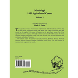 Mississippi 1850 Agricultural Census, Volume 2 back cover