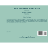 Wright Family Personal Property Tax Lists, Nelson County, Virginia 1809 to 1850 back cover