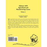 Alabama 1850 Agricultural and Manufacturing Census, Volume 4 back cover