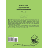 Alabama 1860 Agricultural and Manufacturing Census, Volume 3 back cover