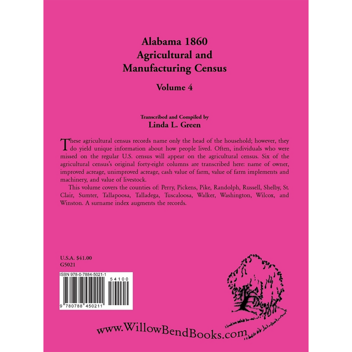 Alabama 1860 Agricultural and Manufacturing Census, Volume 4 back cover